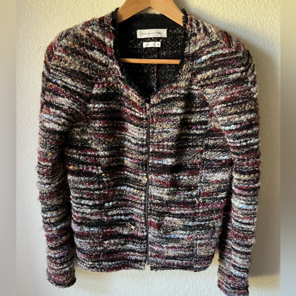 Étoile Isabel Marant Momo bouclé wool-blend zip blazer/jacket, size FR 36